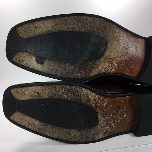 Johnston & Murphy Mens Leather Dress Shoes sz 11.5 M Made in Italy Dark Brown - Picture 12 of 12